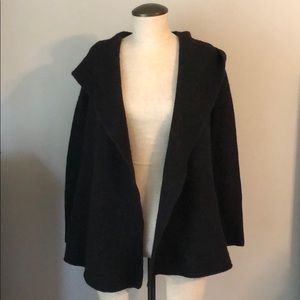 Vince Sophie Black Hooded Wool Cardigan